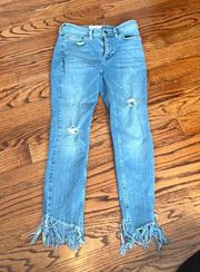 Free People Great Heights Frayed Skinny Jean