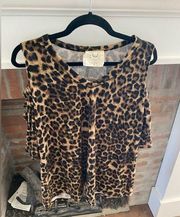 Fantastic fawn Animal Print Cold Shoulder Blouse size Medium