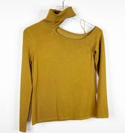 NWT L’AGENCE Nicky Cold Shoulder Turtleneck Sweater S Tan