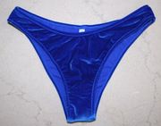 | Blue High Cut Velvet Bikini Bottoms