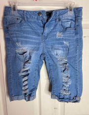 Distressed Bermuda Shorts