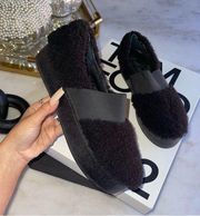 New Opening Ceremony Cici Shearling Slip Sneaker in Black