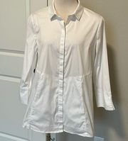 Habitat white tunic blouse Sz S