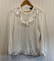 Halogen ivory cloud blouse