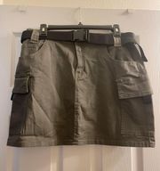 Army Green Mini Skirt