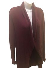 Leith Long Cardigan Burgundy Open Concept Oversized Sz XS Lagenlook Fall Fashion