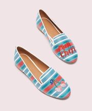 Kate Spade Lounge‎ Cherries Striped Raffia Loafers