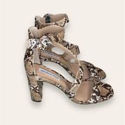 Chelsea & Violet snake print strap heels