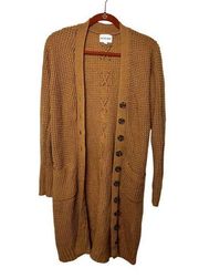 Olive & Oak Medium Yellow Button Front Cardigan