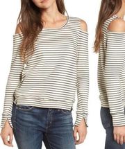 McGuire Denim Wildair Cold Shoulder Sweatshirt Ski Stripe Size XS NWOT