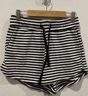 H&M  Striped Black And White Sweatshirt Shorts