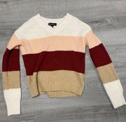 Multicolor V-neck Sweater