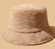 Solid Plush Bucket Hat Khaki One Size