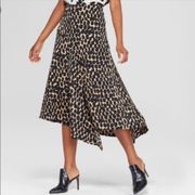 | Animal Print Asymmetrical Skirt 118T2