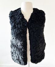 Aritzia Talula Park Slope Faux Fur Vest in Black | XXS