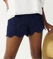 Draper James RSVP Embroidered Shorts Embroidered Blue Size 10 100% Cotton NWOT