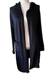 Go Couture Black Long Open Front Cardigan