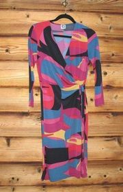 Multi Color Jersey Wrap Dress