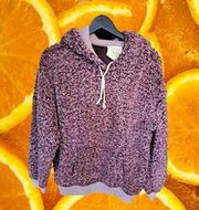 Fantastic Fawn Purple Sherpa Style Hoodie‎ Size Large