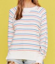 Brushed Floyd Raglan In Rainbow Stripe