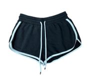 , x-small, black with white lining athletic shorts