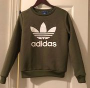 Adidas Originals Green Waffle Sweatshirt Crewneck S