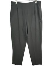 Lafayette 148 Pants Womens 12 Black Wool Pleated High Rise Trousers Quiet Luxury