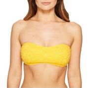 Kate Spade Womens Yellow Lace Saffron Eyelet Summer Beach Bikini Top Size XS