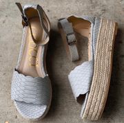 Snake Skin Texture Scalloped Espadrille 