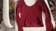 maroon/red low cut long sleeve