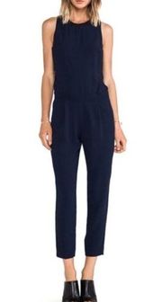 Trina Turk Yasmine Sleeveless Pants Jumpsuit Navy Blue Womens Size 6