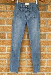 Reformation High Skinny Crop Jeans Patch Pockets 27