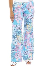 Lilly Pulitzer Bali Blue Once Upon A Tide Linen Palazzo Pants