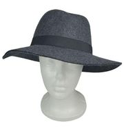 Nordstrom Fedora Hat Blue 100% Wool One Size Wide Brim Festival Bohemian Classic