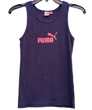 Puma Ribbed Knit Sleeveless Shirt Tank Top Black Logo Red Wifebeater Summer