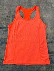 Danskin Now Heathered Neon Orange Racerback Tank Top Medium