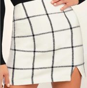 White Plaid Mini Skirt