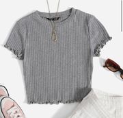 Gray Lettuce Trim Tee