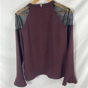 Allsaints Jay Lace Blouse Maroon Size Large