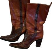 tooled soft leather western boots size 6.5