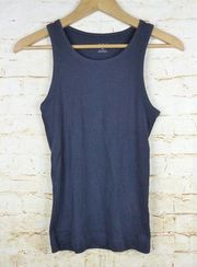 COS Ribbed Tank Top Womens S Blue Stretch Pullover Sporty Casual Summer