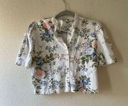 Vintage miz California women’s floral crop blouse size large