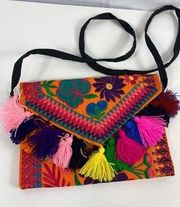 Handmade Boho Crossbody Purse Tassel Embroidered