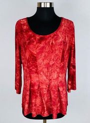 Sami & Jo Rusty Orange Red Pleat Hem Top