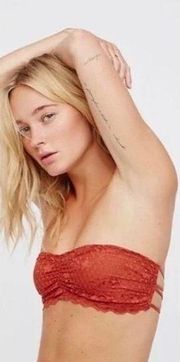 Free People Intimately Free Essential Lace Bandeau Bralette Size S  Terracotta