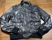 Black Faux Leather Jacket Size L