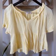 Yellow babydoll crop