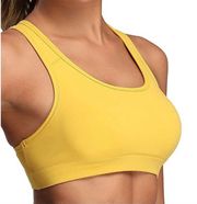 Oalka Mustard Yellow Racerback Sports Bra.  Size Small. EUC