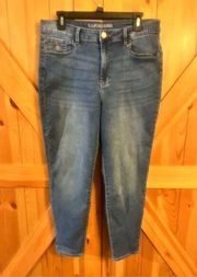 US POLO ASSN WOMENS' HIGH-RISE  skinny JEANS - Med wash BLUE size 17 32x26