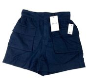 Joie | Cotton Linen Navy Midnight Hemlock High Waist Shorts